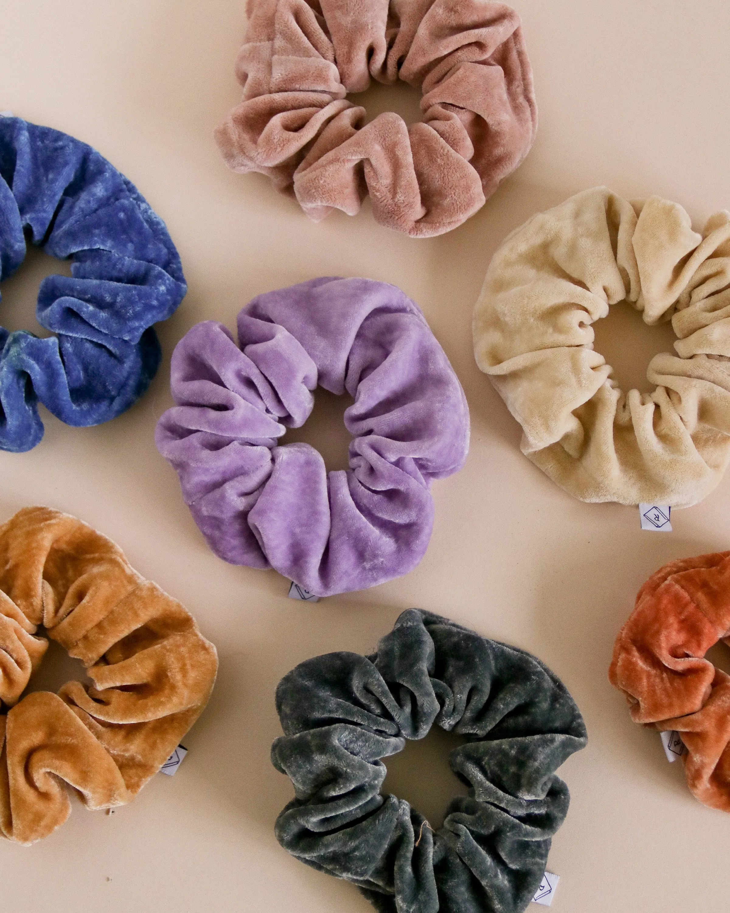 Mauve Silk Velvet Plant Dyed Scrunchie