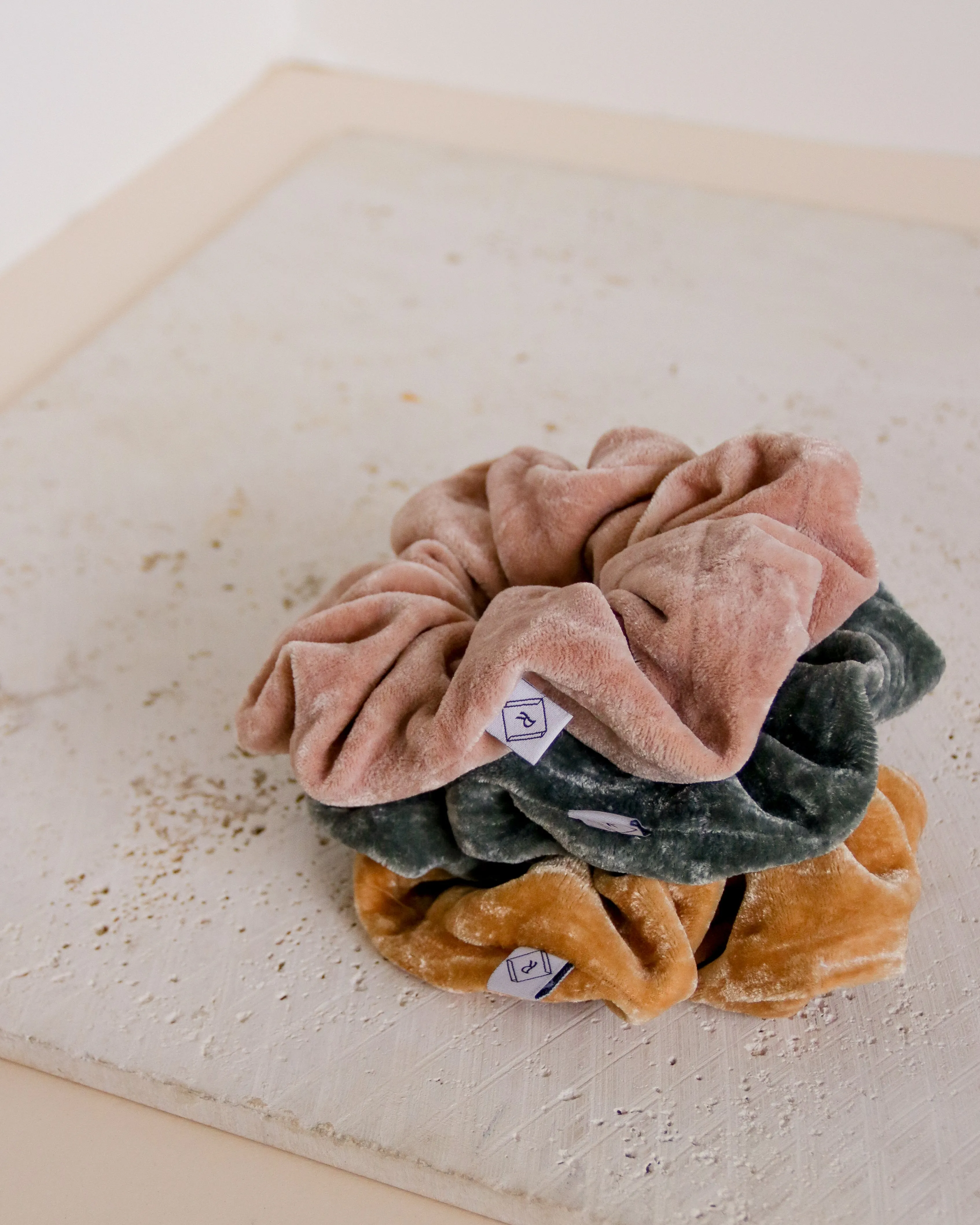 Mauve Silk Velvet Plant Dyed Scrunchie