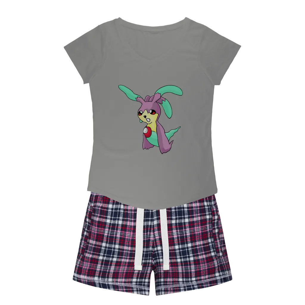 Molepha Women's Sleepy Tee and Flannel Short