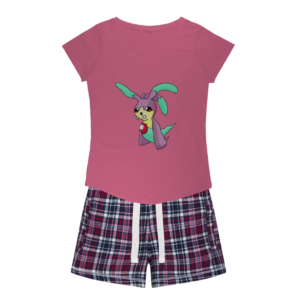 Molepha Women's Sleepy Tee and Flannel Short