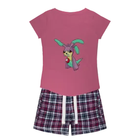 Molepha Women's Sleepy Tee and Flannel Short