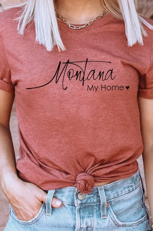 Montana My Home Heart State Graphic Tee