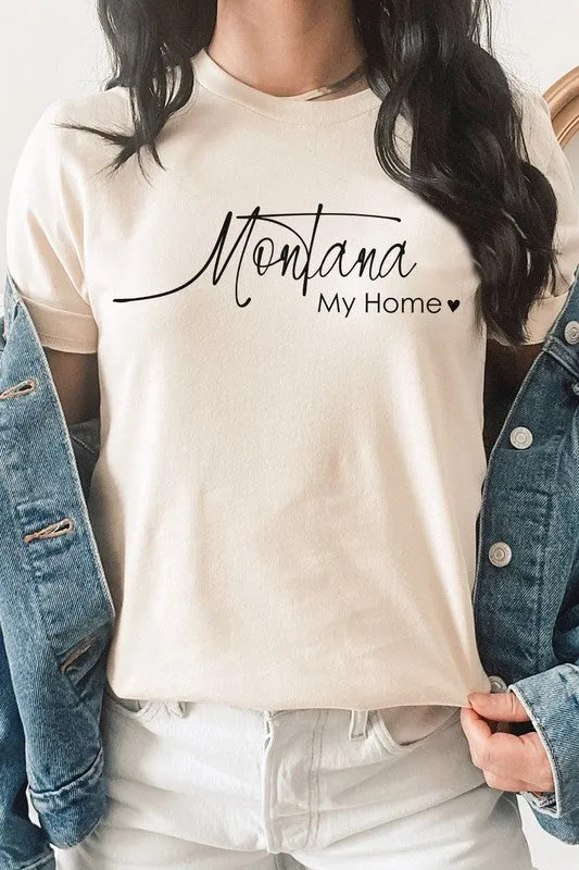 Montana My Home Heart State Graphic Tee