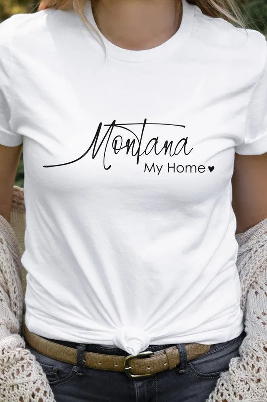 Montana My Home Heart State Graphic Tee