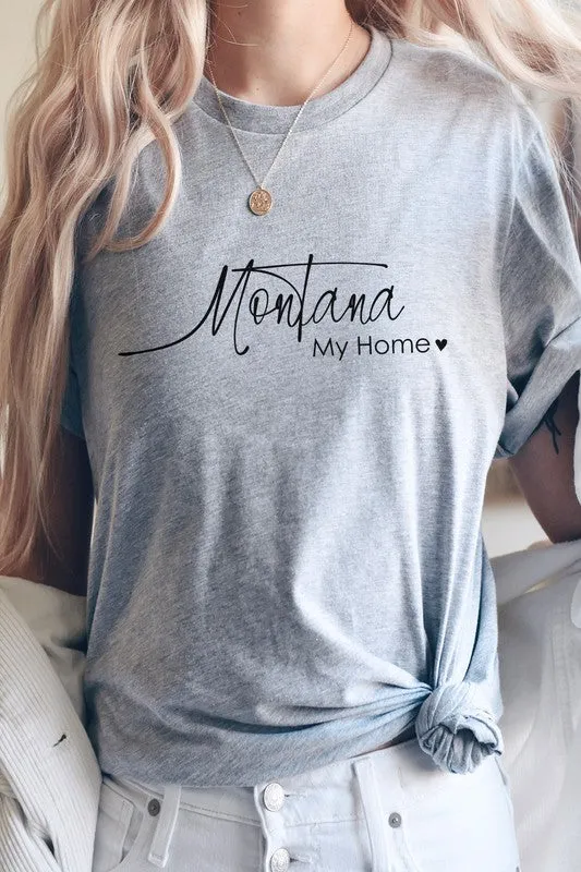 Montana My Home Heart State Graphic Tee