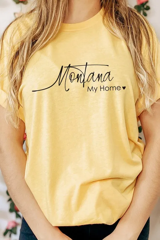 Montana My Home Heart State Graphic Tee