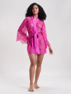 Mysthelle FUCHSIA LACE ROBE