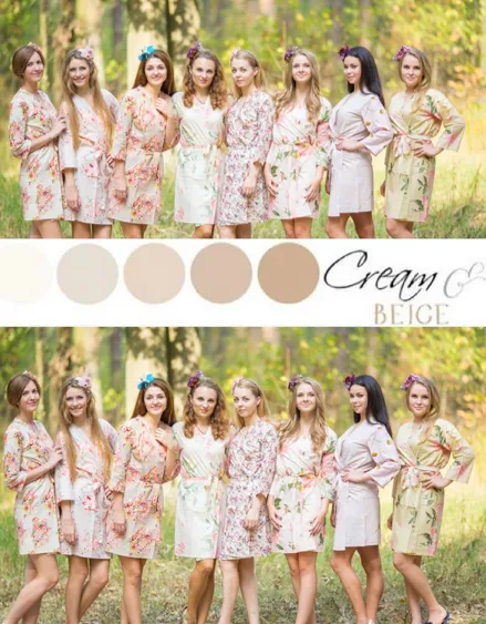 Nude Wedding Colors Bridesmaids Robes