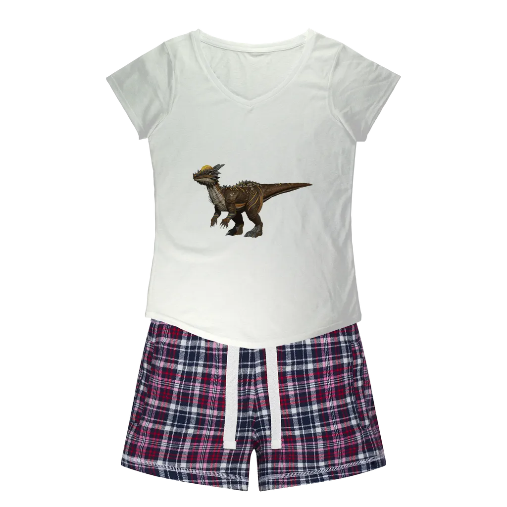 Pachycephalosaurus Women's Sleepy Tee and Flannel Short