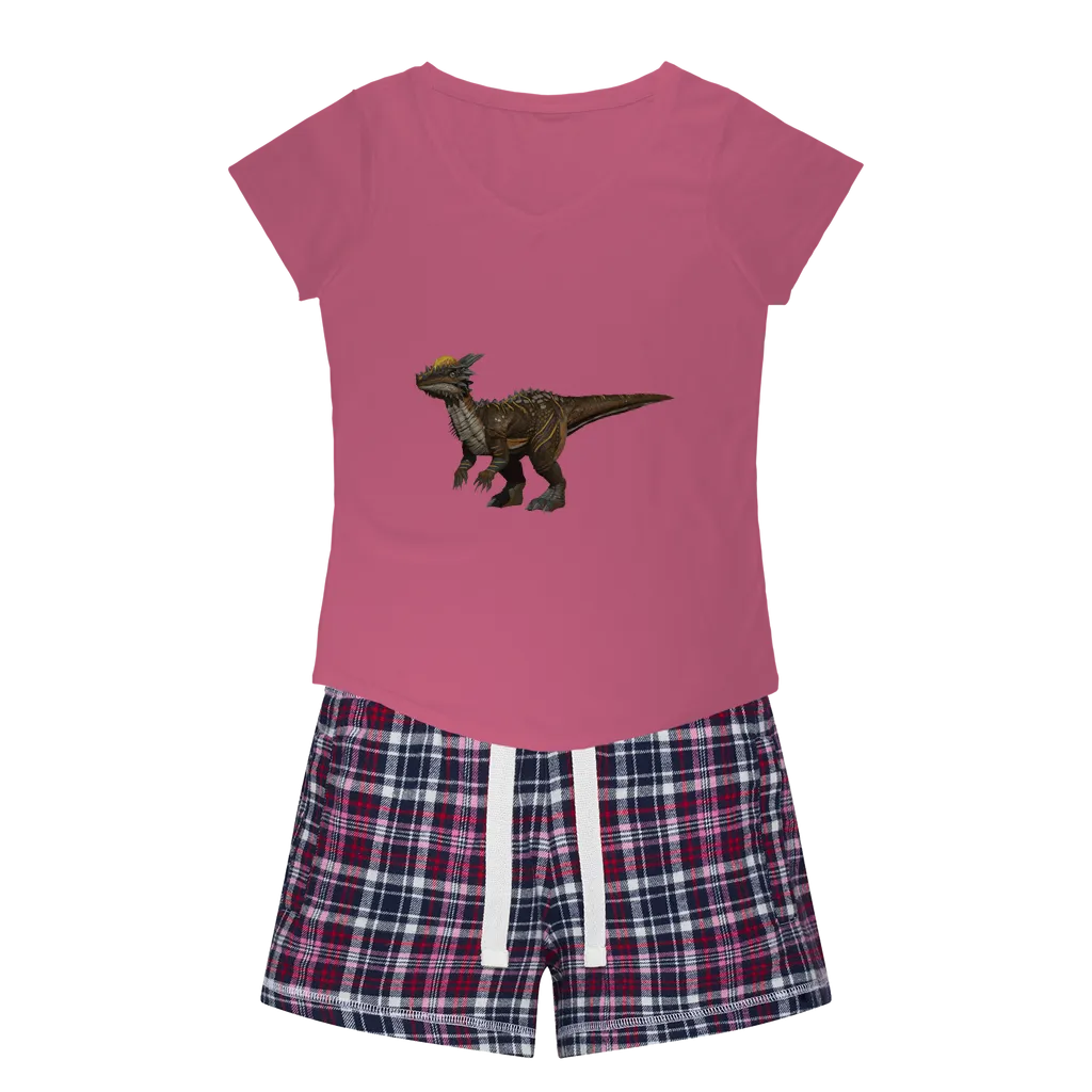 Pachycephalosaurus Women's Sleepy Tee and Flannel Short