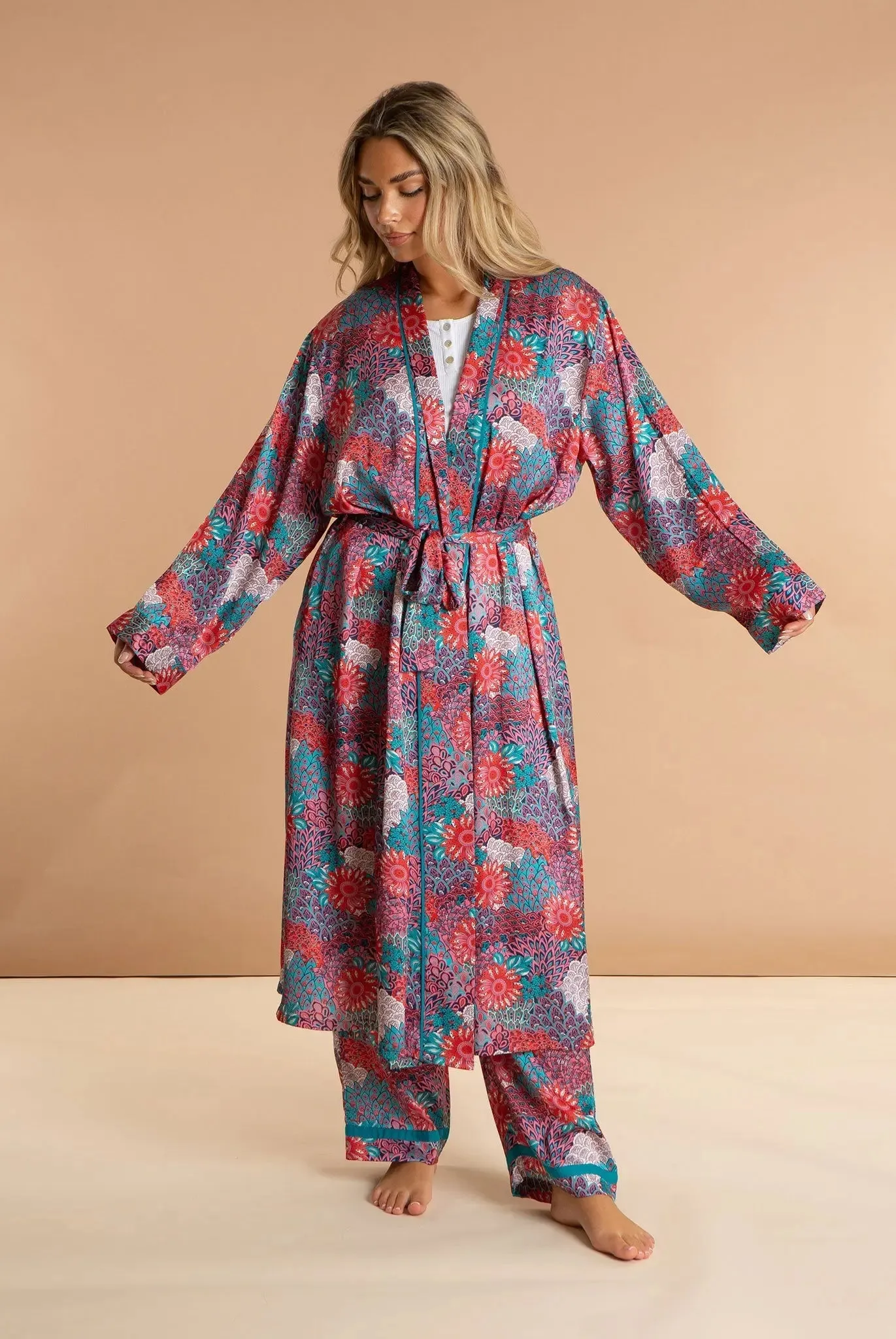 Peacock Women's Satin Robe