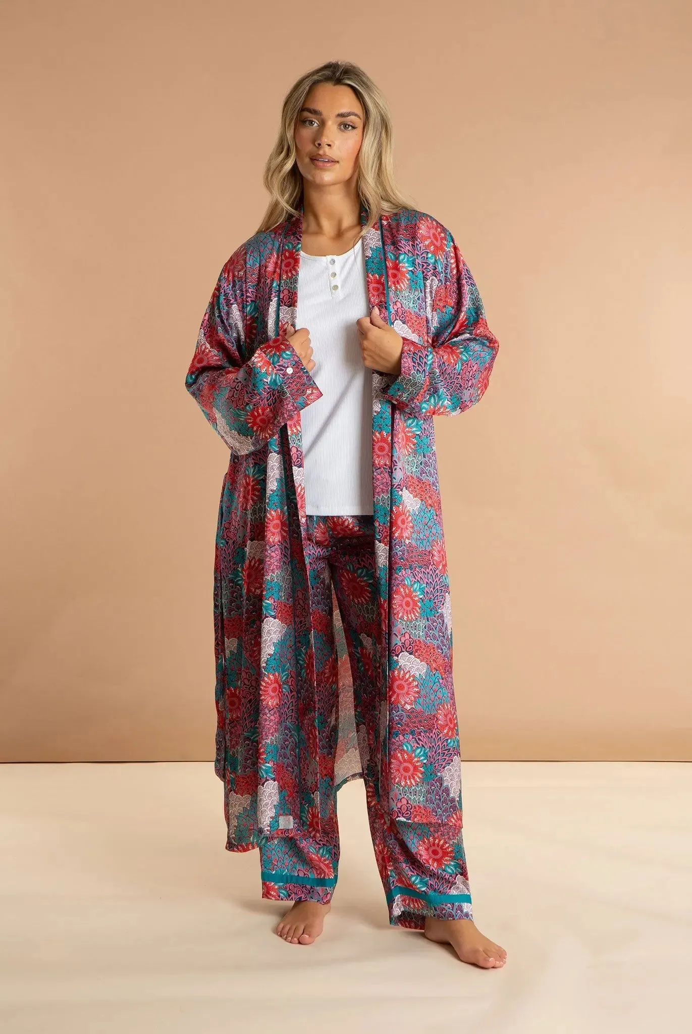 Peacock Women's Satin Robe