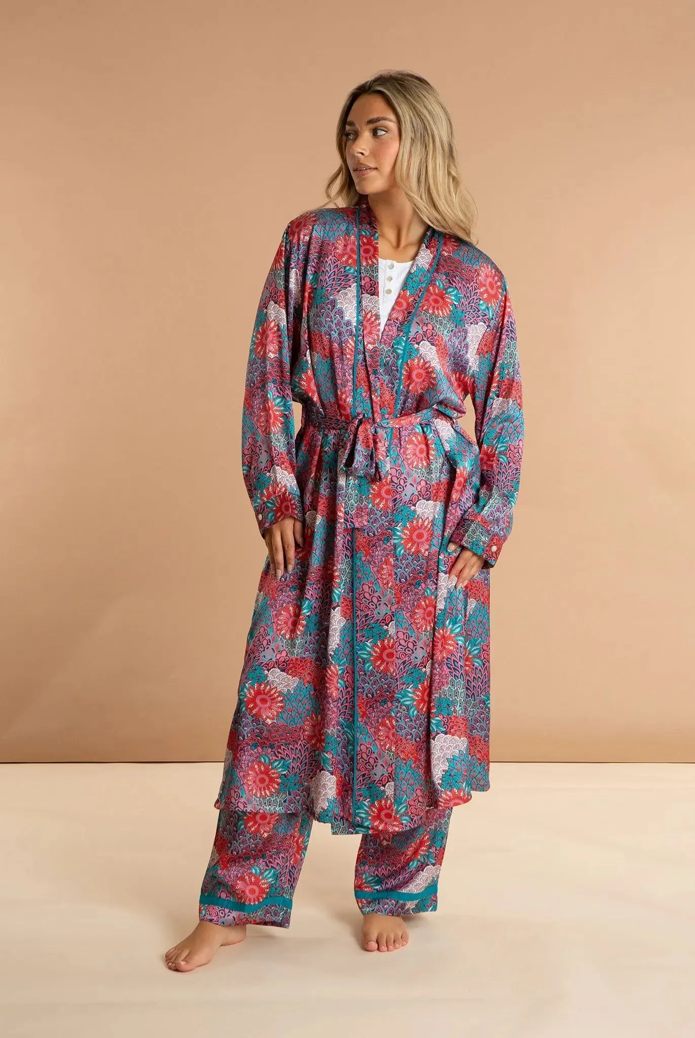 Peacock Women's Satin Robe