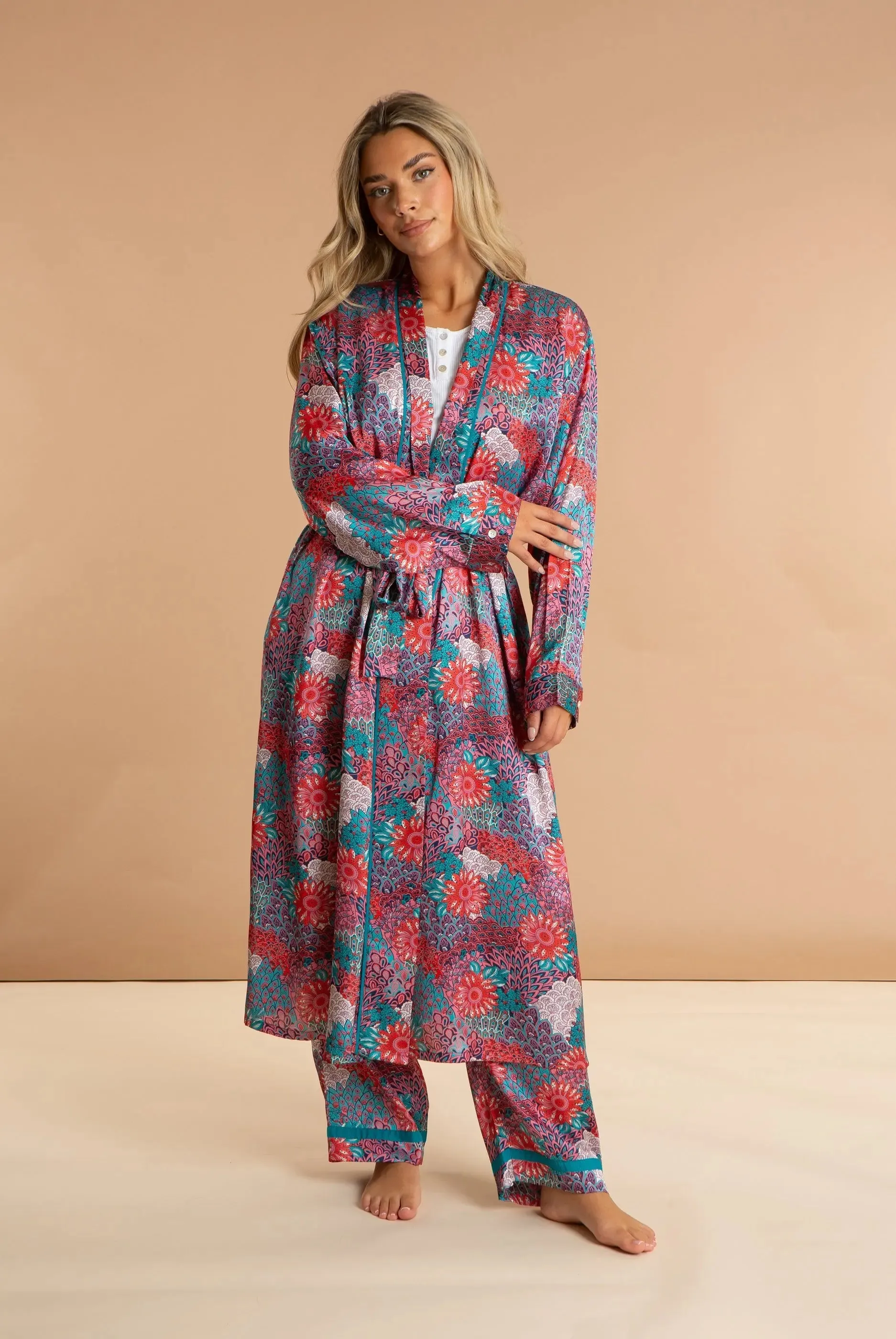 Peacock Women's Satin Robe