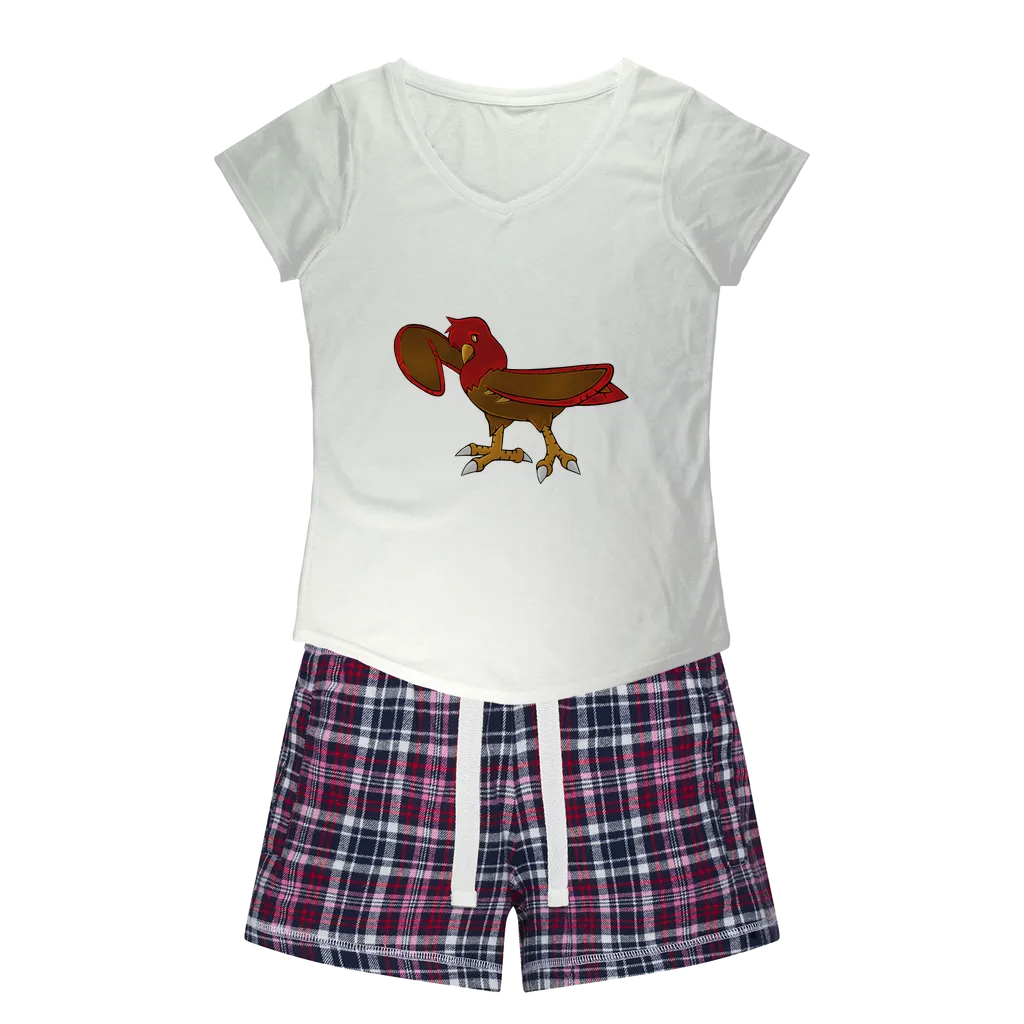 Pidgenna Women's Sleepy Tee and Flannel Short