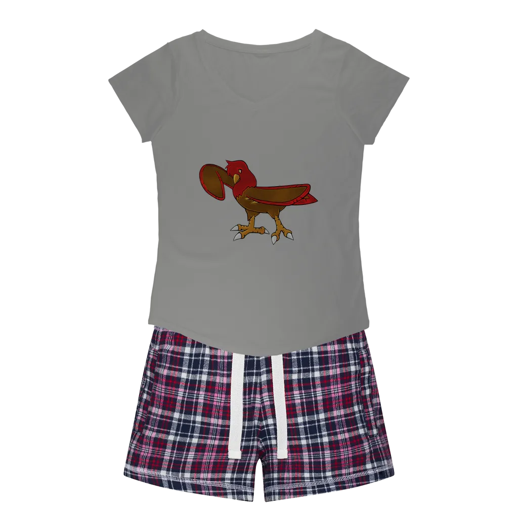 Pidgenna Women's Sleepy Tee and Flannel Short