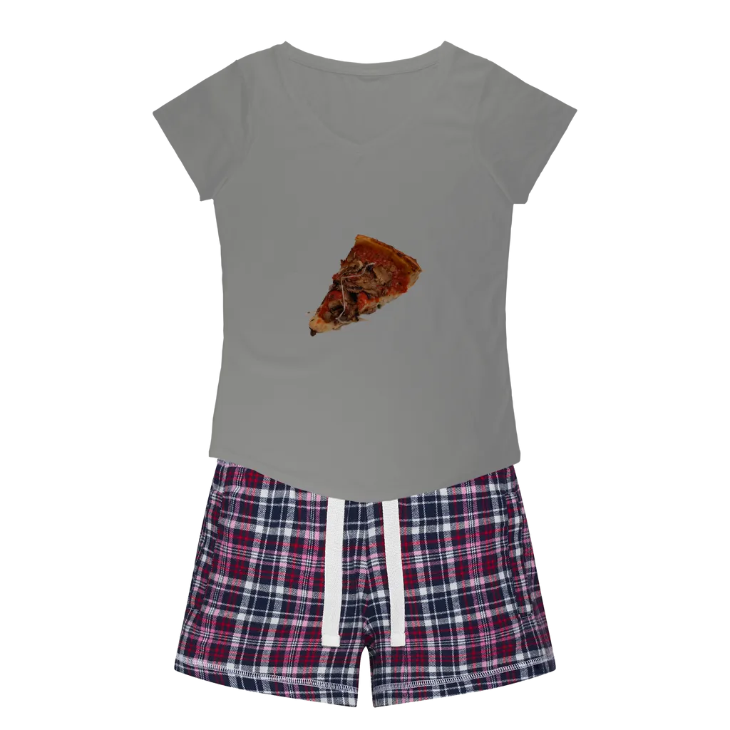 Pizza Women's Sleepy Tee and Flannel Short