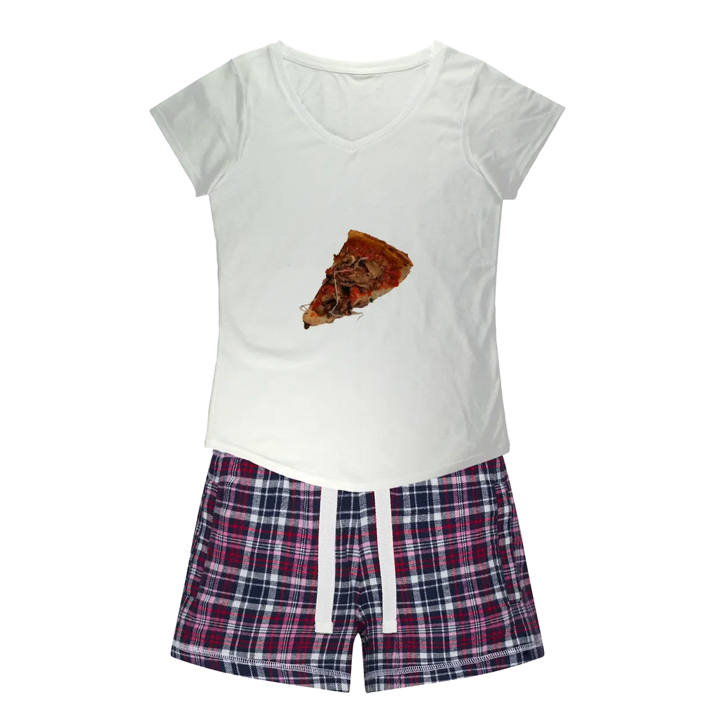 Pizza Women's Sleepy Tee and Flannel Short