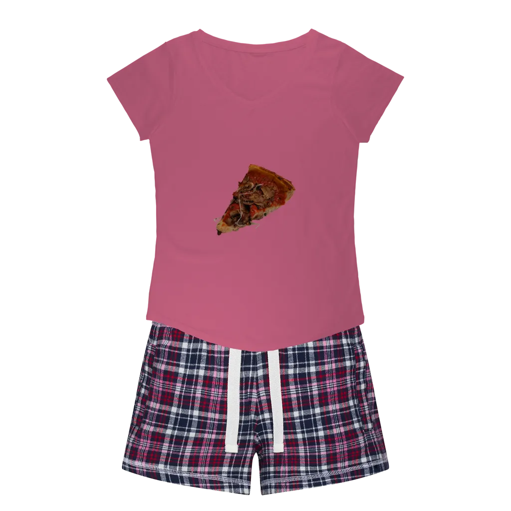 Pizza Women's Sleepy Tee and Flannel Short