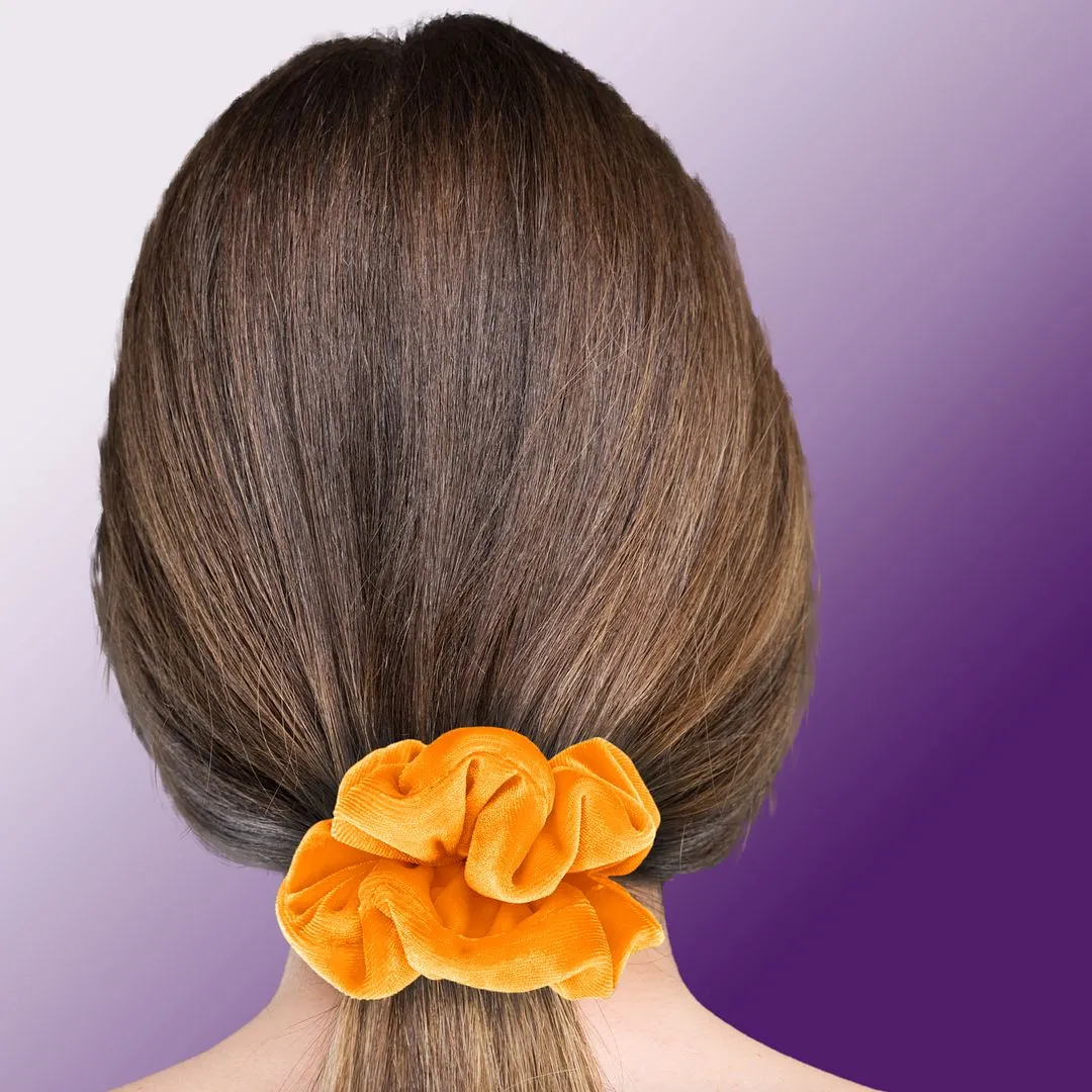 Plush Velvet Scrunchie Available in 3 Sizes Made in the USA Orange Marigold