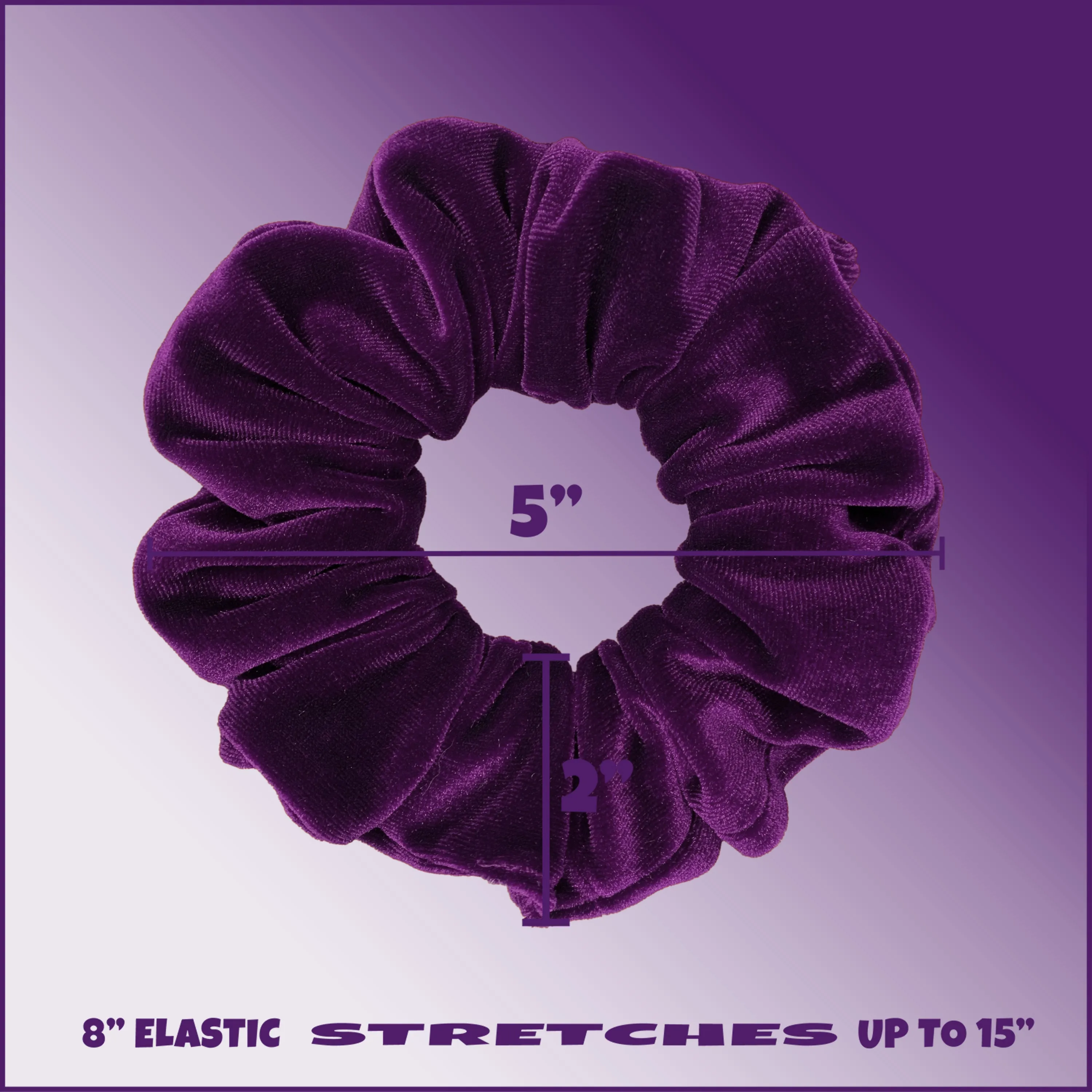 Plush Velvet Scrunchie Available in 3 Sizes Made in the USA Plum