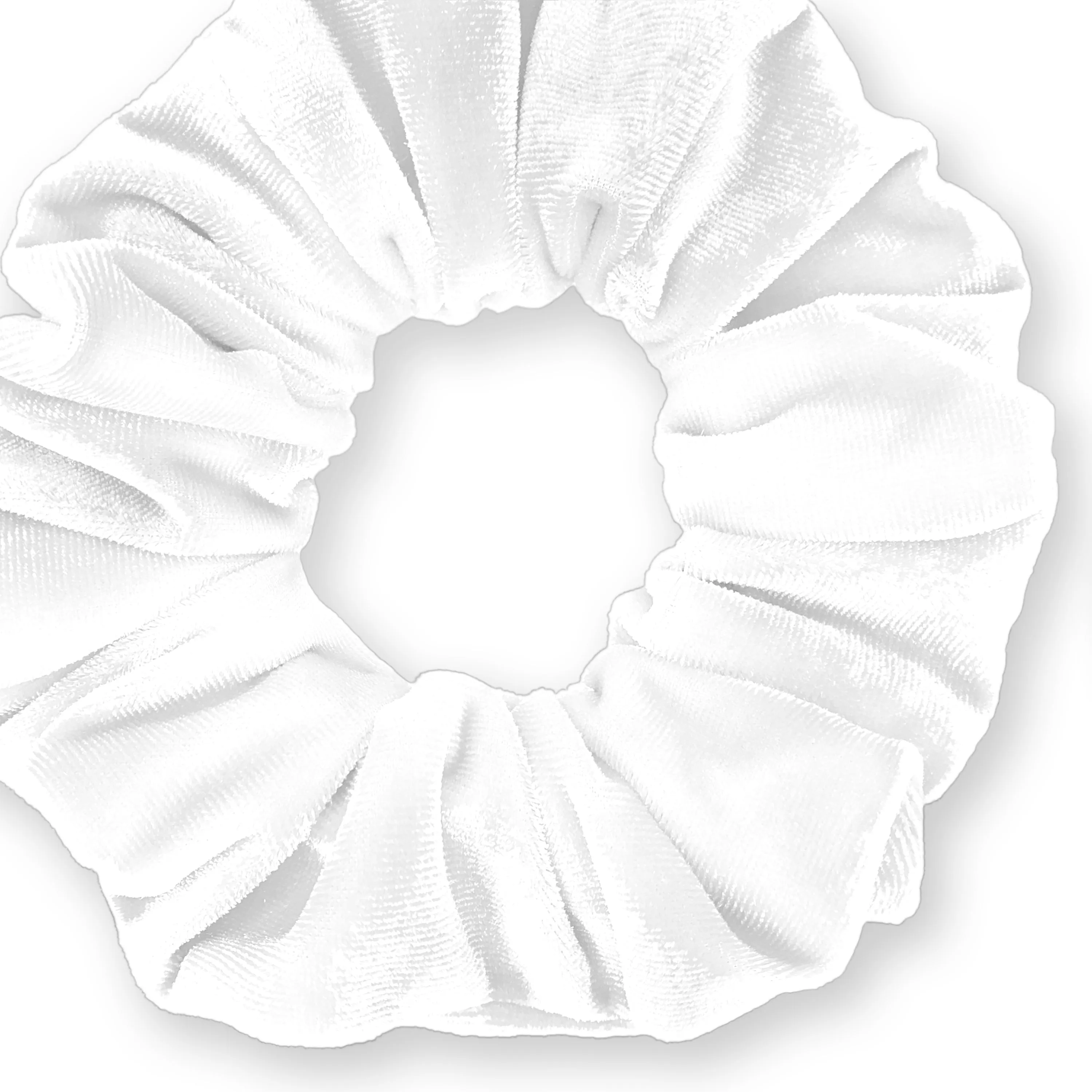 Plush Velvet Scrunchie Available in 3 Sizes Made in the USA White