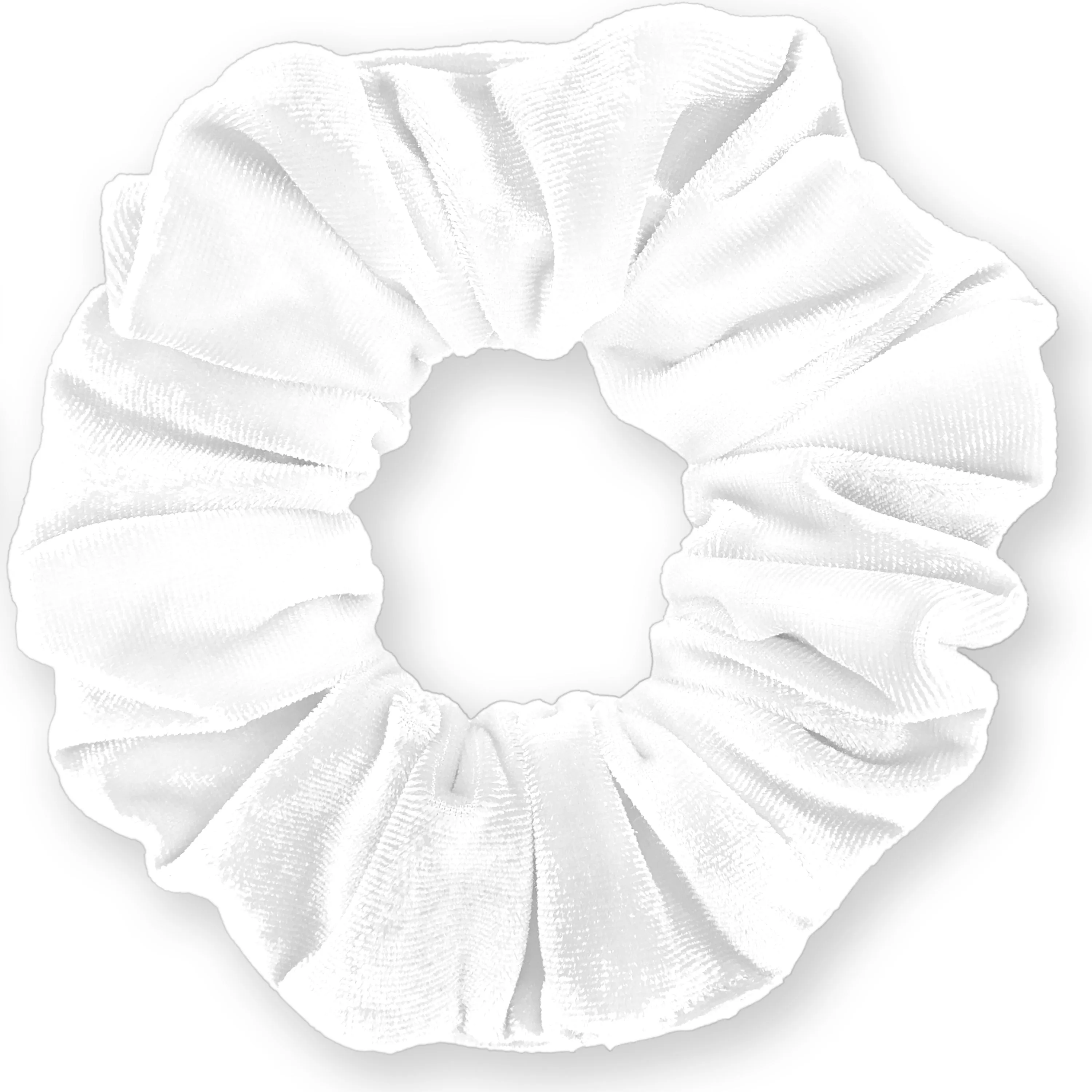 Plush Velvet Scrunchie Available in 3 Sizes Made in the USA White