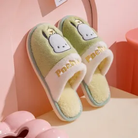 Pochacco Two Tone Fur Slippers