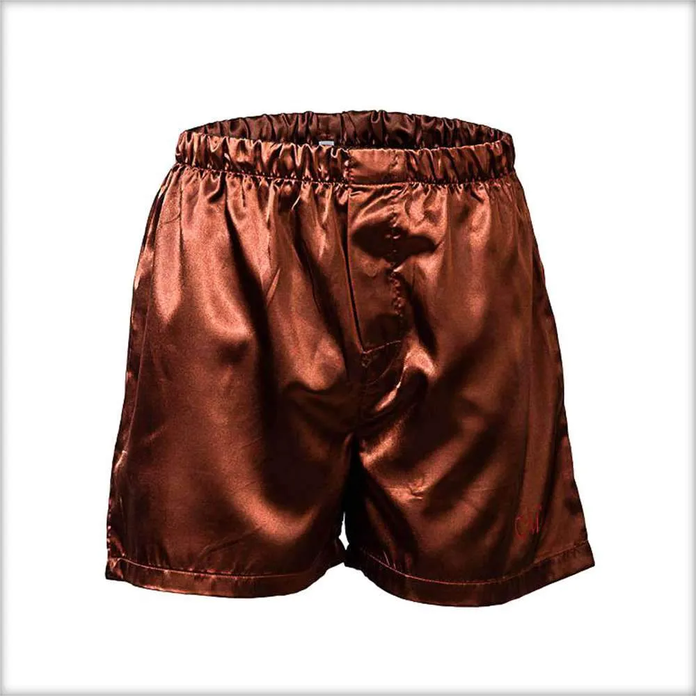 Polyester Solid Satin Men's Boxer MS01-BR