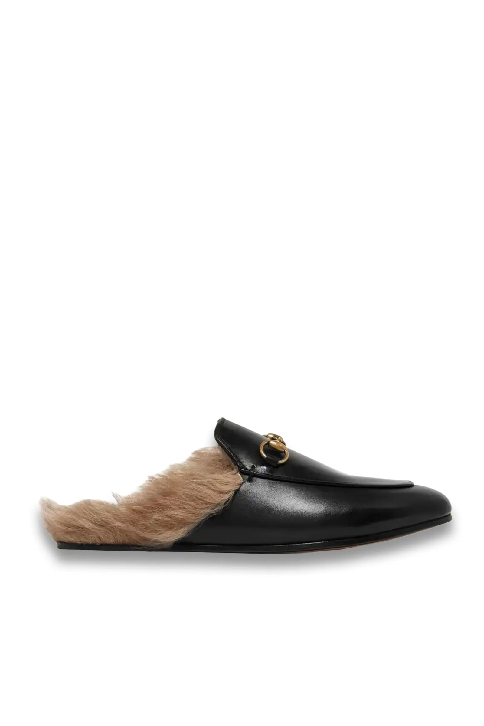 Princetown Horsebit-detailed Shearling-lined Leather Slippers