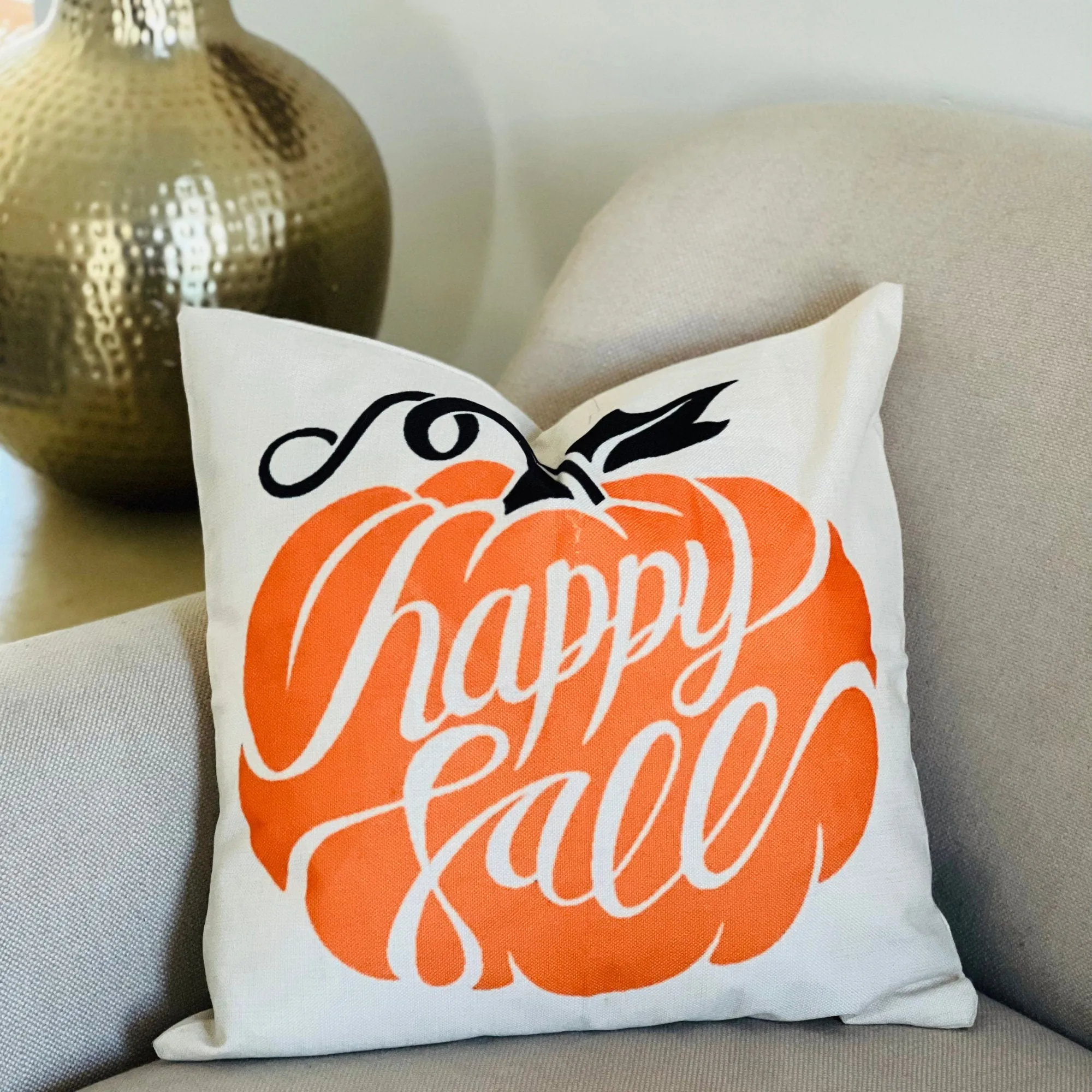 Pumpkin Pillow, Halloween Pillow Cover, Fall home decor, Thanks giving decor