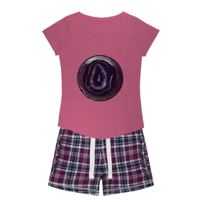 Purple Rock Women's Sleepy Tee and Flannel Short