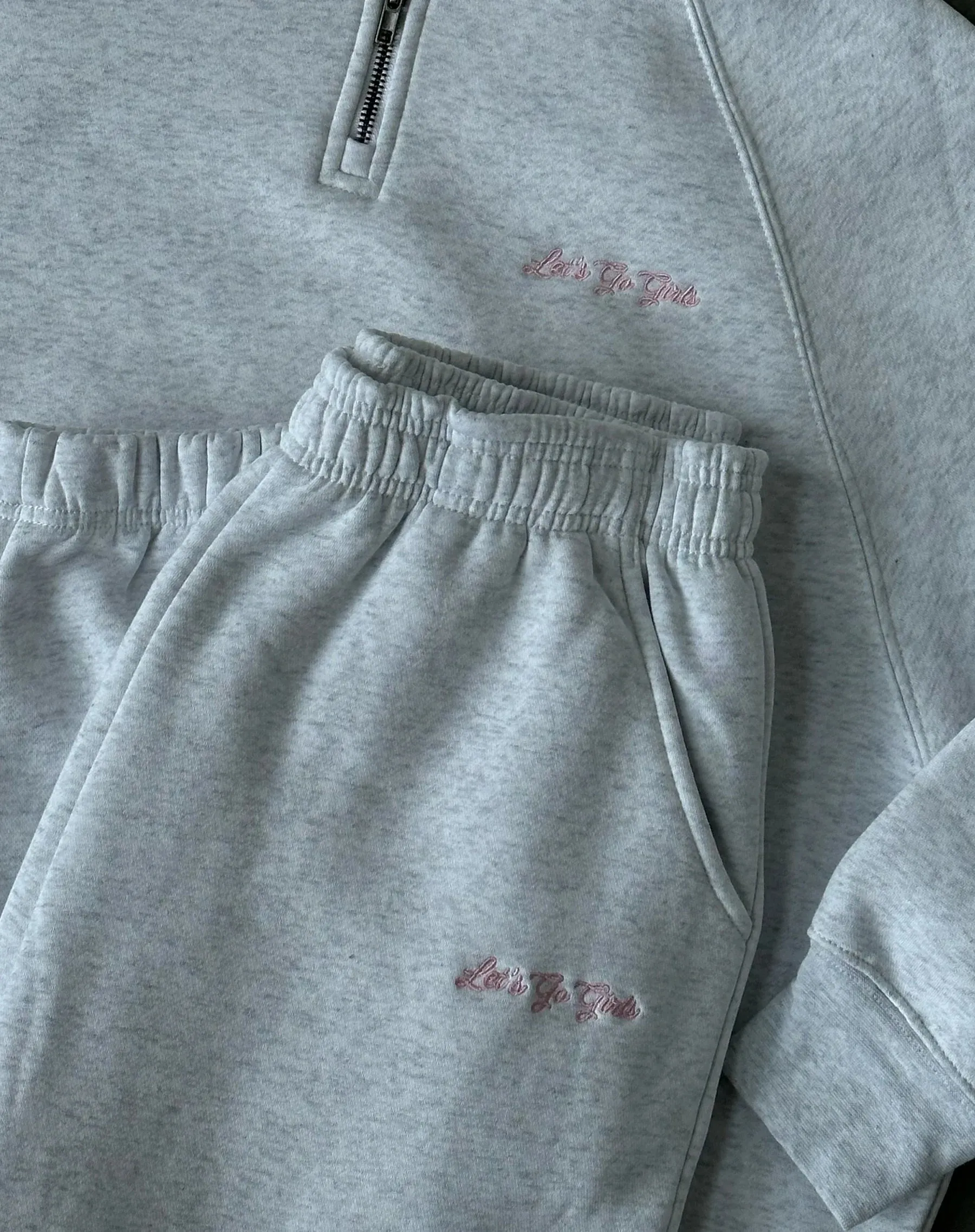 "Let's Go Girls" Oversized Jogger | Pebble Grey