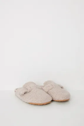 Raw faux shearling slippers