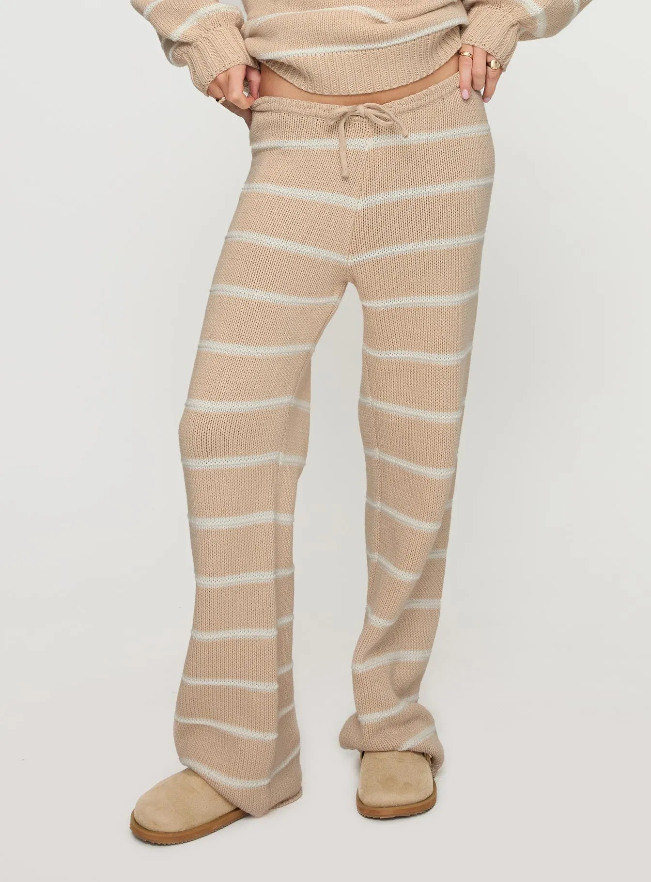 Read Your Mind Knit Pant Cream Stripe