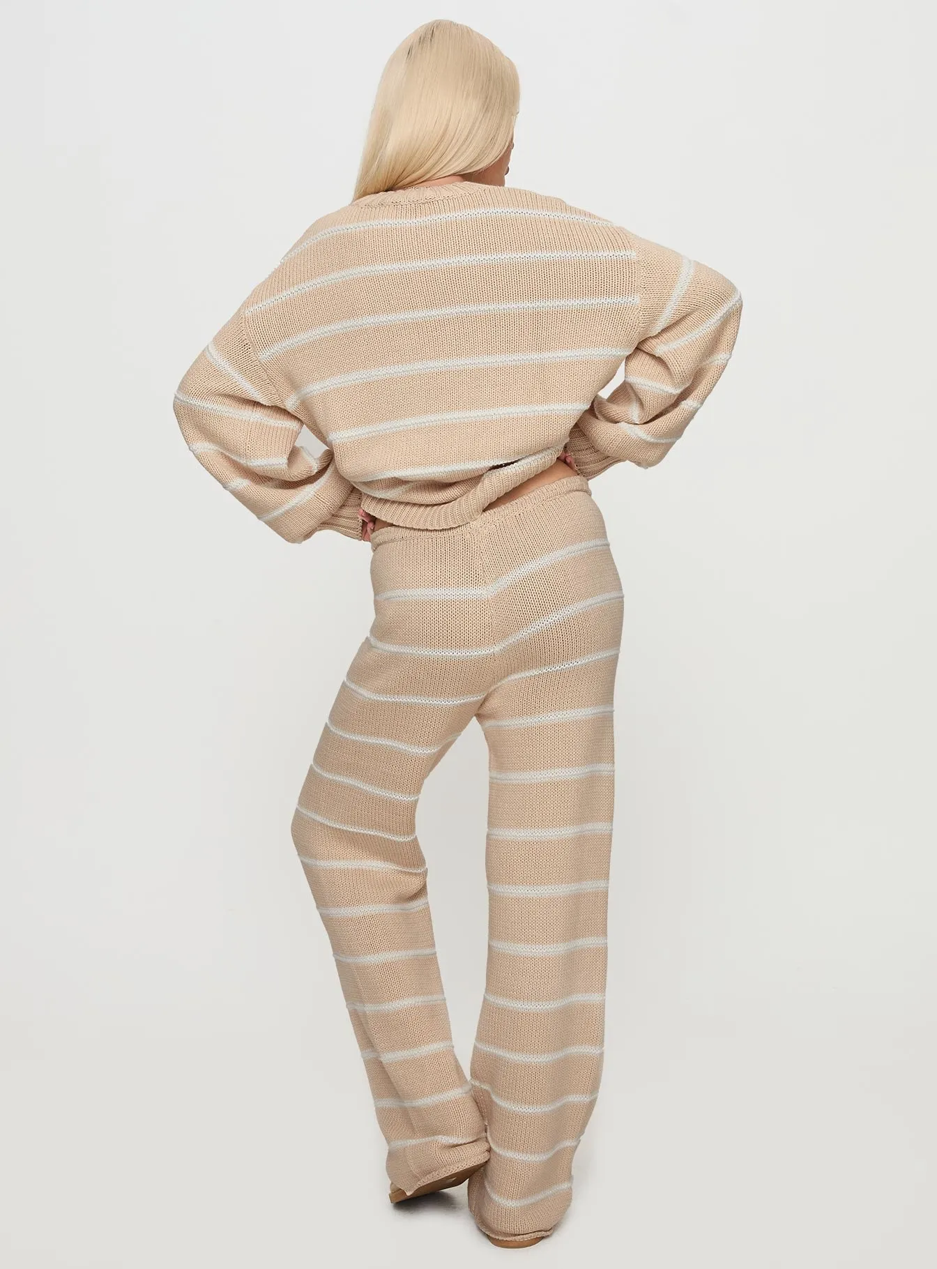 Read Your Mind Knit Pant Cream Stripe