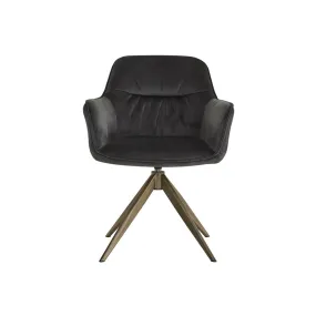 Richmond Interiors Aline Swivel Chair in Anthracite Velvet