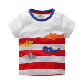 Shark Boys Summer Tees For 1Y-7Y