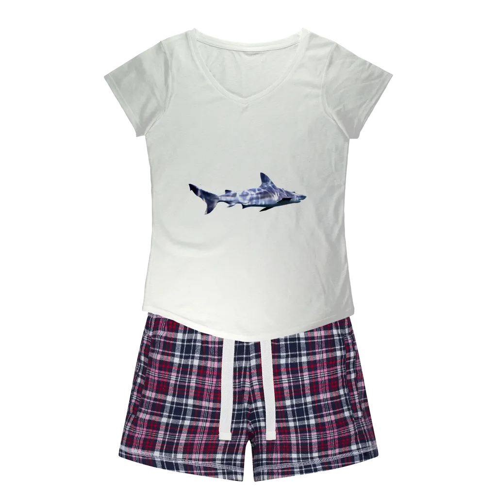 Shark Women's Sleepy Tee and Flannel Short