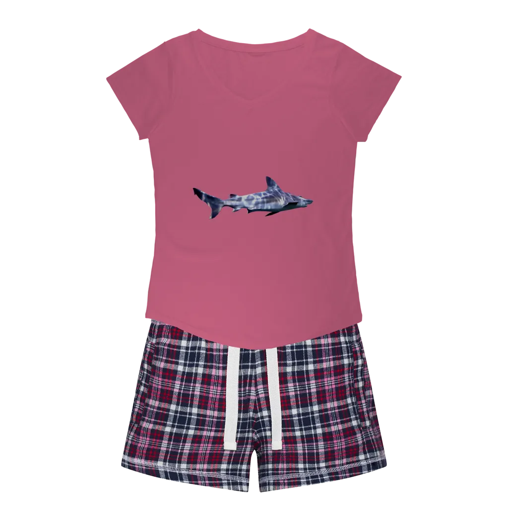 Shark Women's Sleepy Tee and Flannel Short