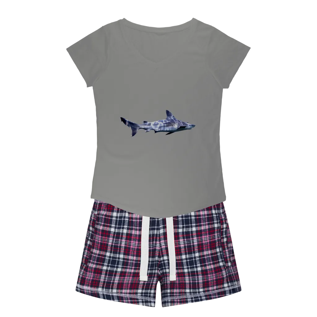 Shark Women's Sleepy Tee and Flannel Short