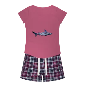 Shark Women's Sleepy Tee and Flannel Short