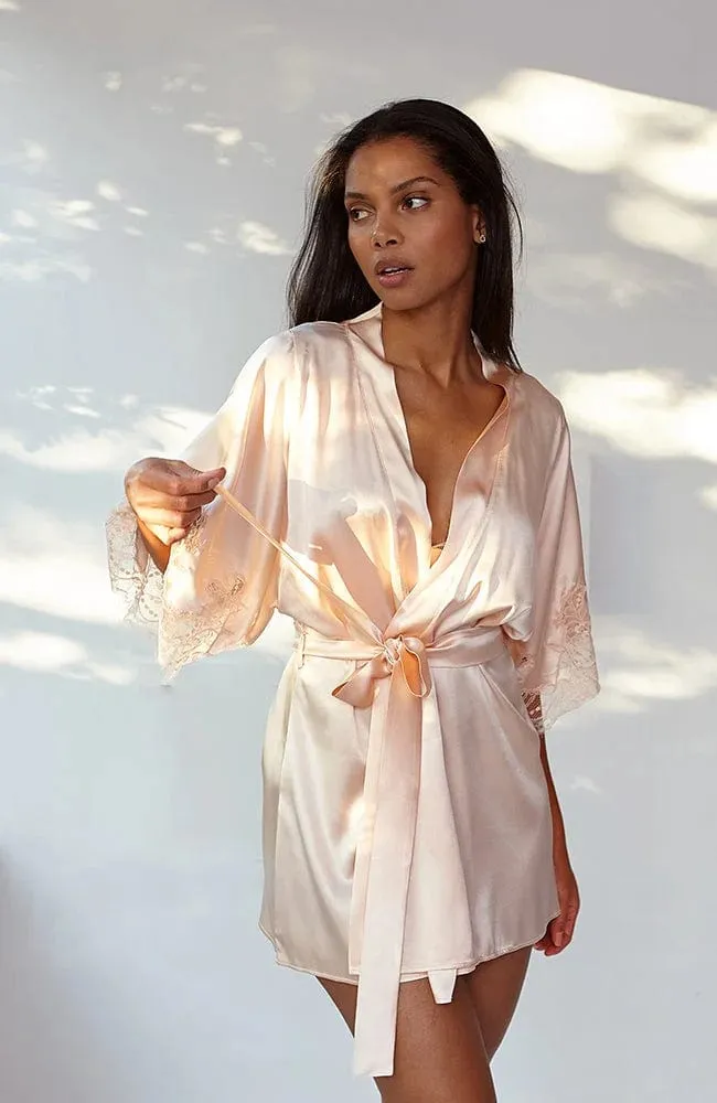 Signature Lace Silk Robe