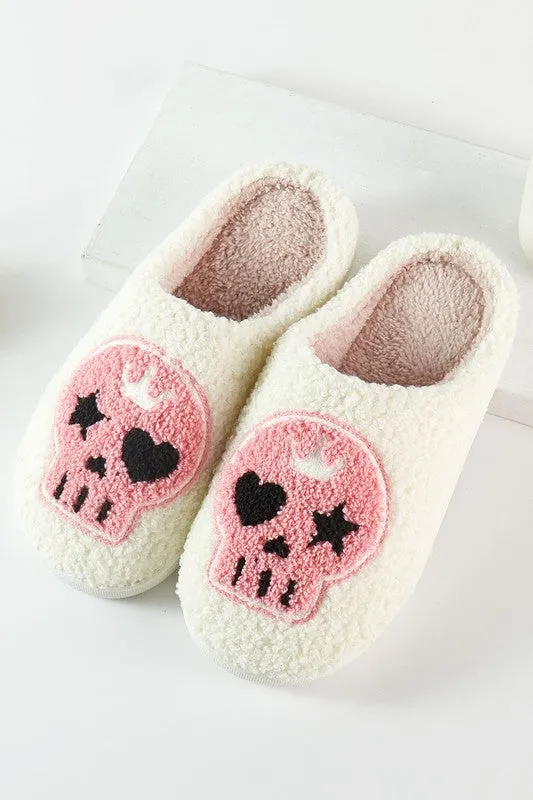 Skull Home Slippers - Black or White