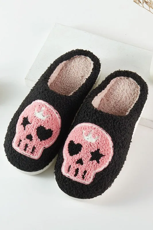 Skull Home Slippers - Black or White