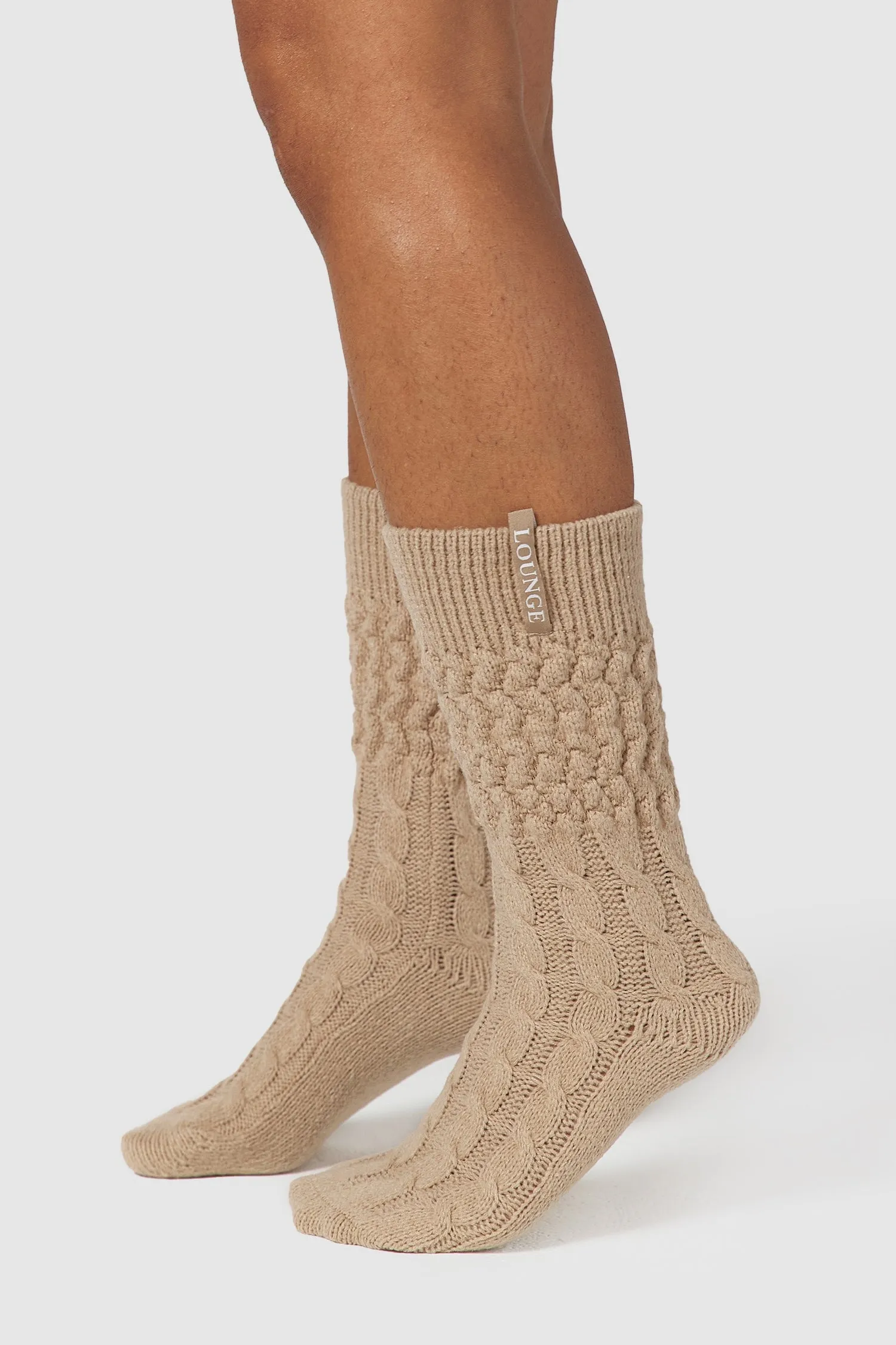 Snug Knitted Socks - Mink