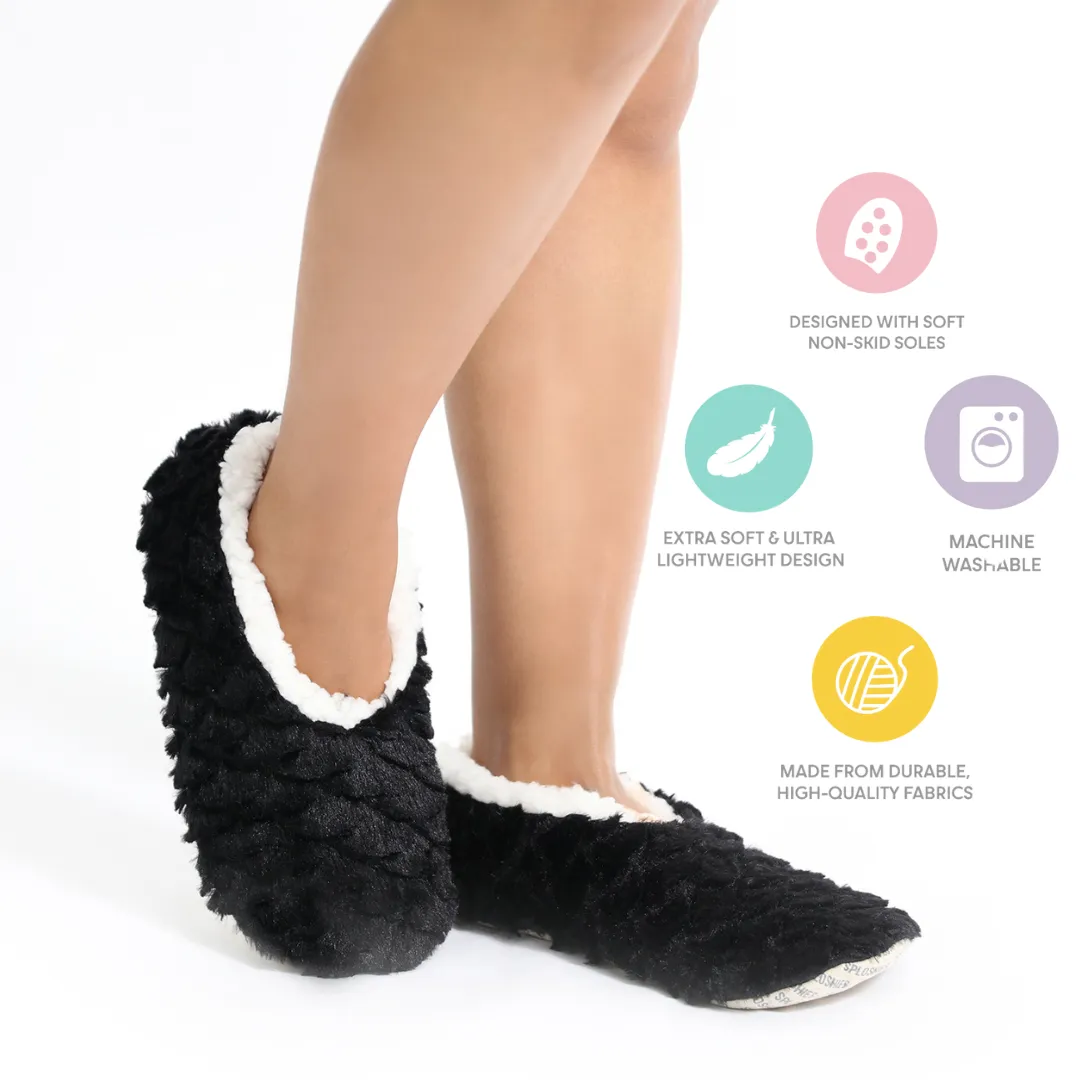 Splosh Women's Black Petal Slippers