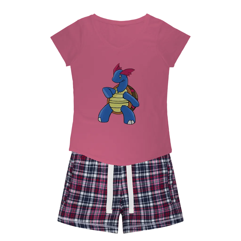 Squirtila Women's Sleepy Tee and Flannel Short