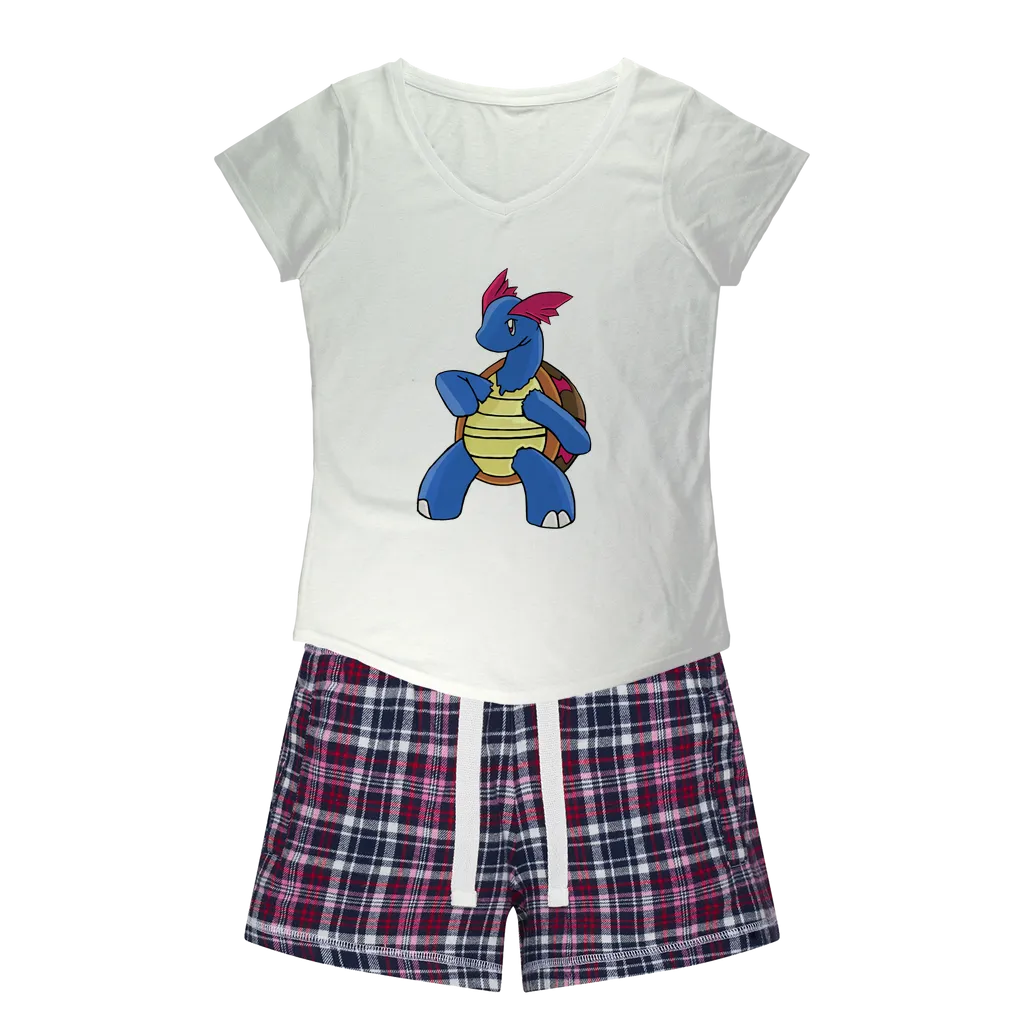 Squirtila Women's Sleepy Tee and Flannel Short