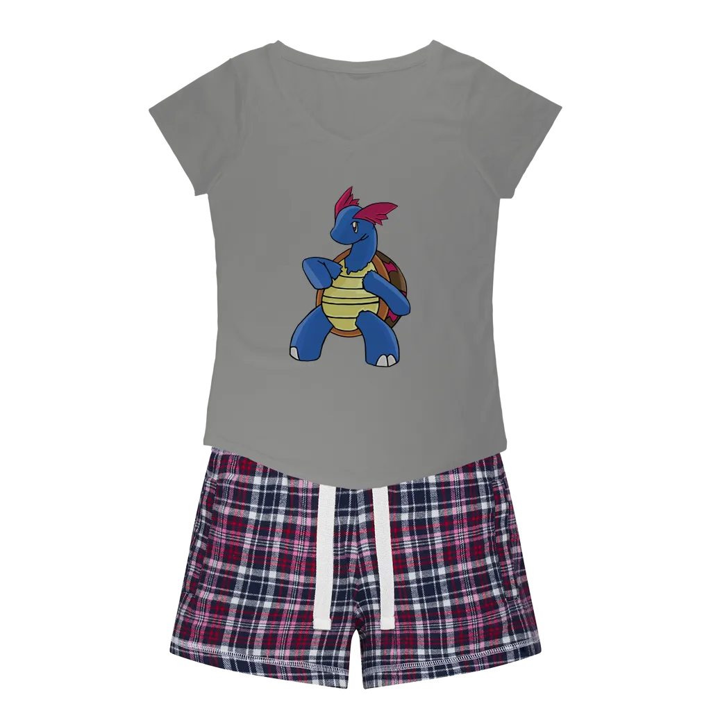 Squirtila Women's Sleepy Tee and Flannel Short